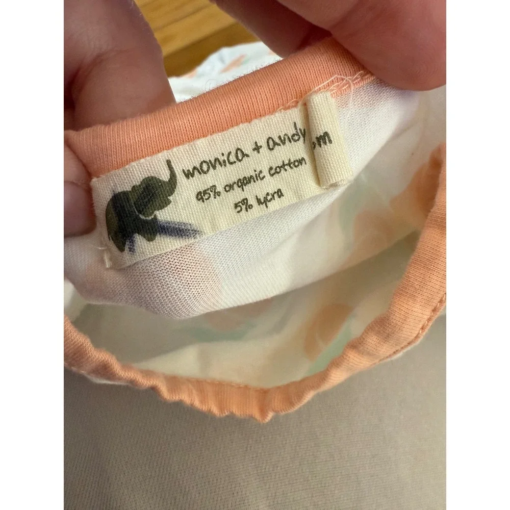 Monica + Andy‎ peach print organic cotton onesie